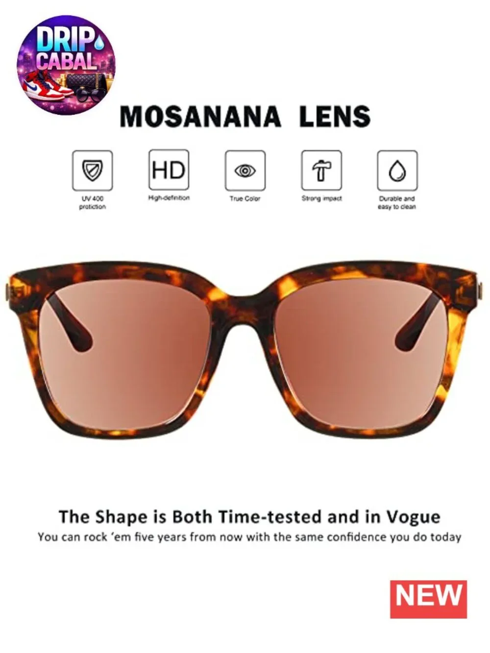 Oversized Square Sunglasses for Women UV400 Protection Metal Temples Trendy